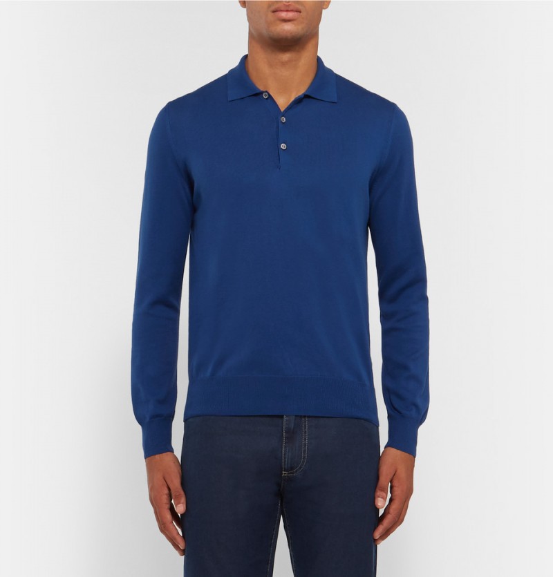 Canali Slim-Fit Cotton Polo Shirt