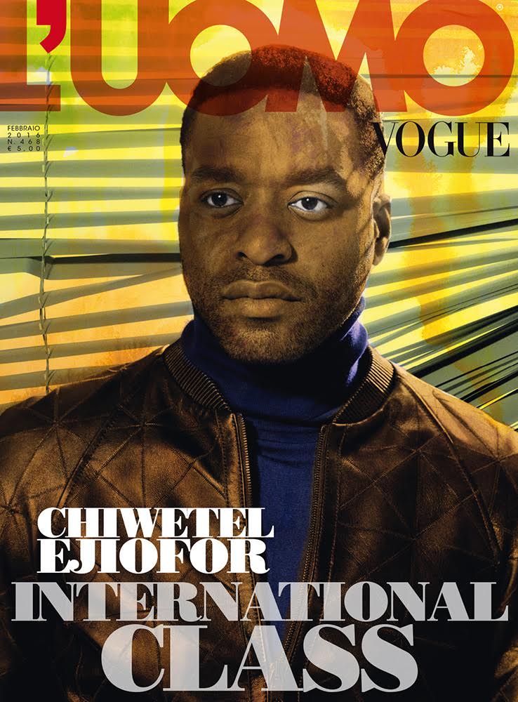 Chiwetel Ejiofor covers the February 2016 issue of L'Uomo Vogue.
