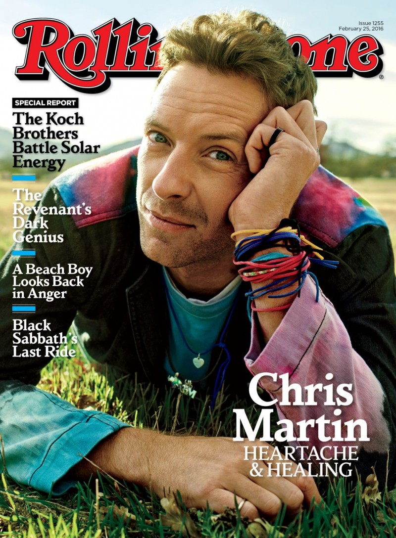 Photographed by Peggy Sirota, Coldplay's Chris Martin covers the most recent issue of Rolling Stone.