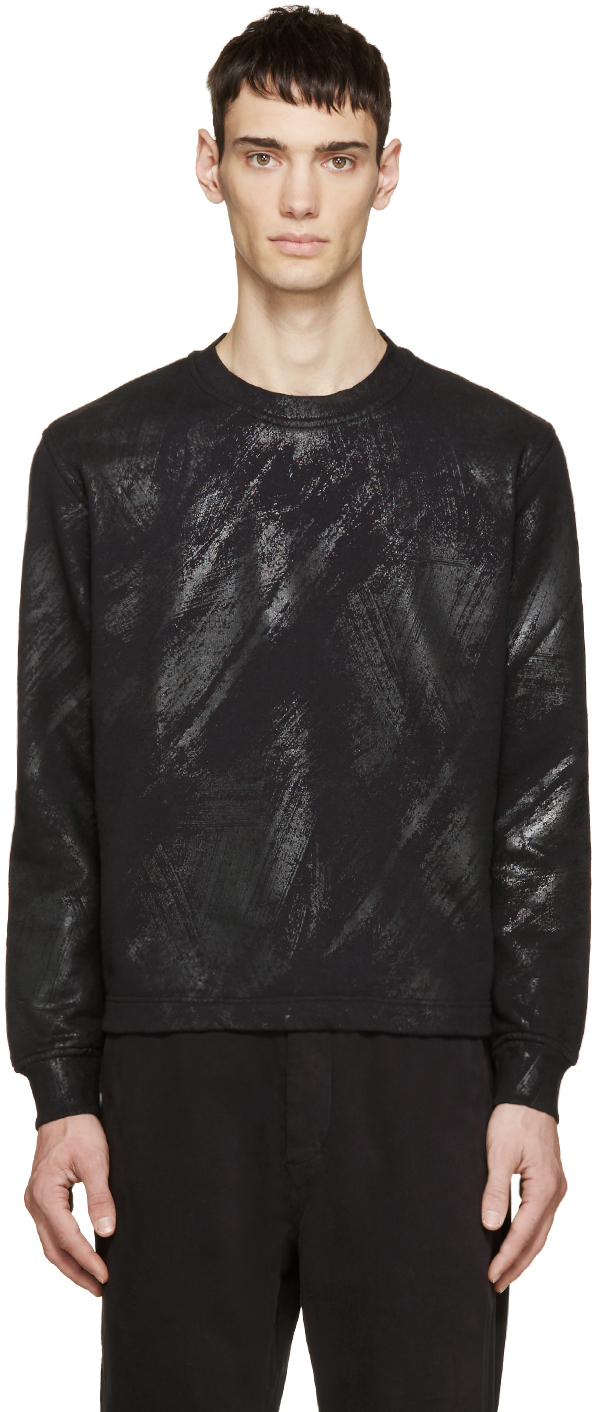 Diesel Black Gold Brushstroke Print Sweatshirt