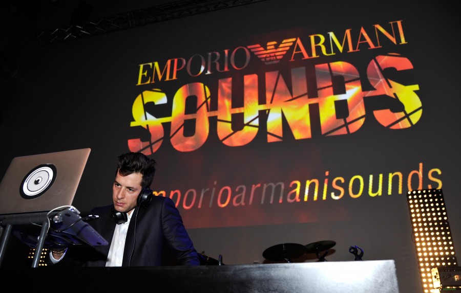 Mark Ronson djs at Emporio Armani Sounds in Los Angeles.