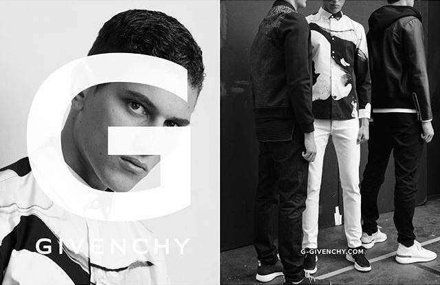 Model John Kolic for G Givenchy spring-summer 2016 campaign.