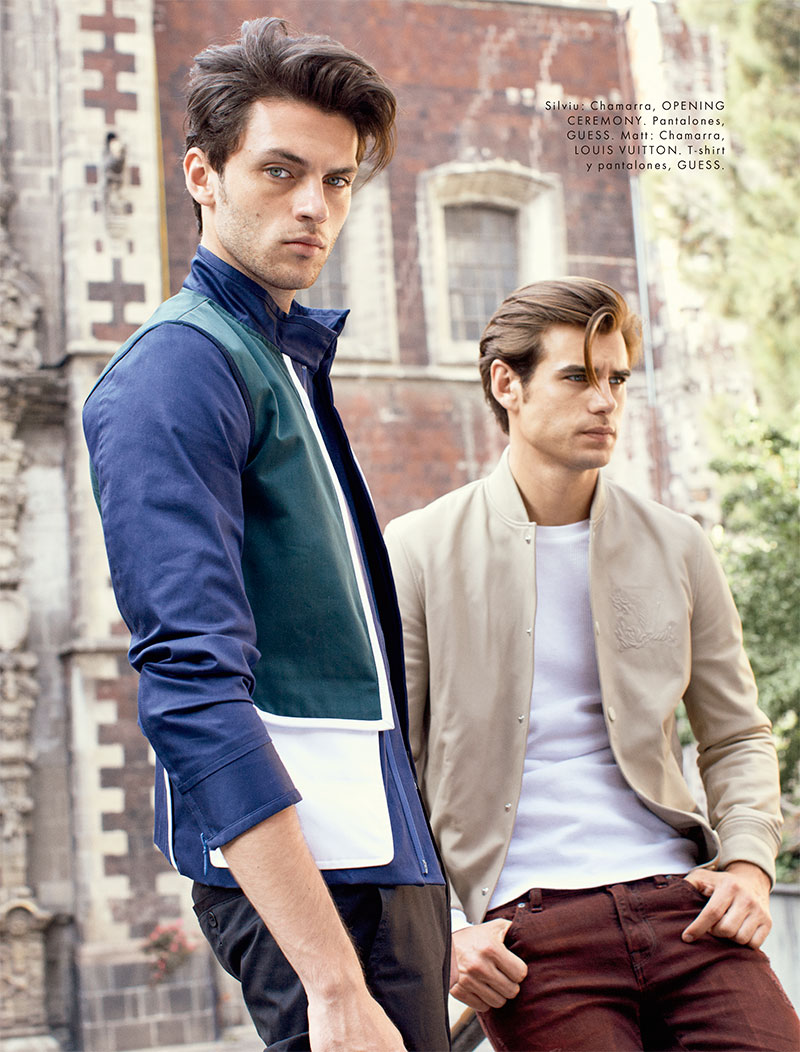 Models Silviu Tolu and Matt Trethe photographed in GUESS for Elle Man Mexico.