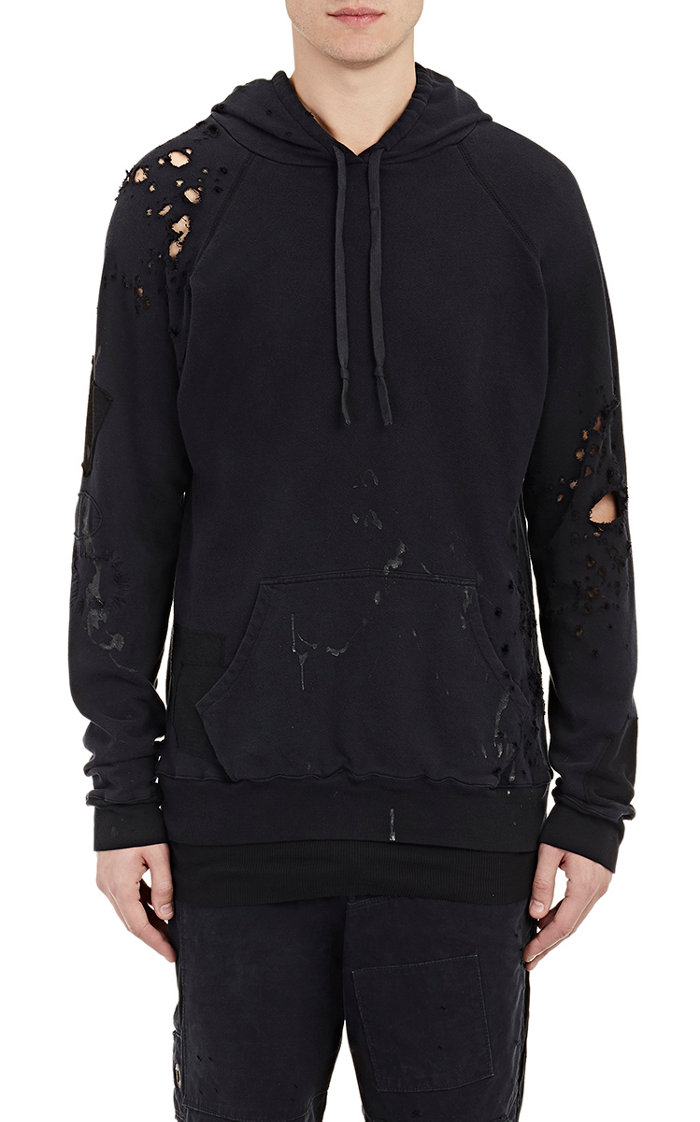 Greg Lauren Destroyed French Terry Hoodie