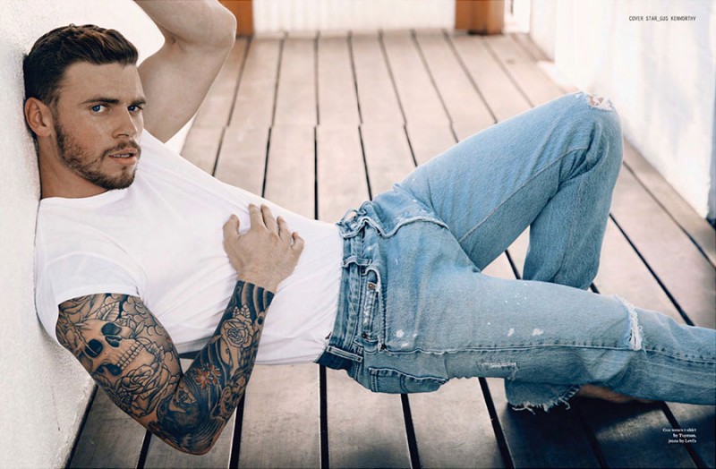 Gus Kenworthy embraces the essentials in a t-shirt and ripped denim jeans combo for Attitude magazine. » Gus Kenworthy Covers Attitude Magazine, Talks First Gay Kiss Gus Kenworthy embraces the essentials in a t-shirt and ripped denim jeans combo for Attitude magazine.