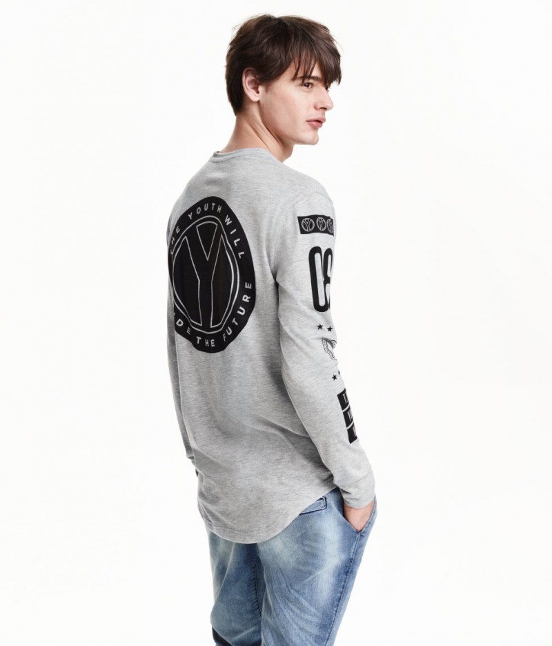 H&M Long-Sleeve Printed T-Shirt