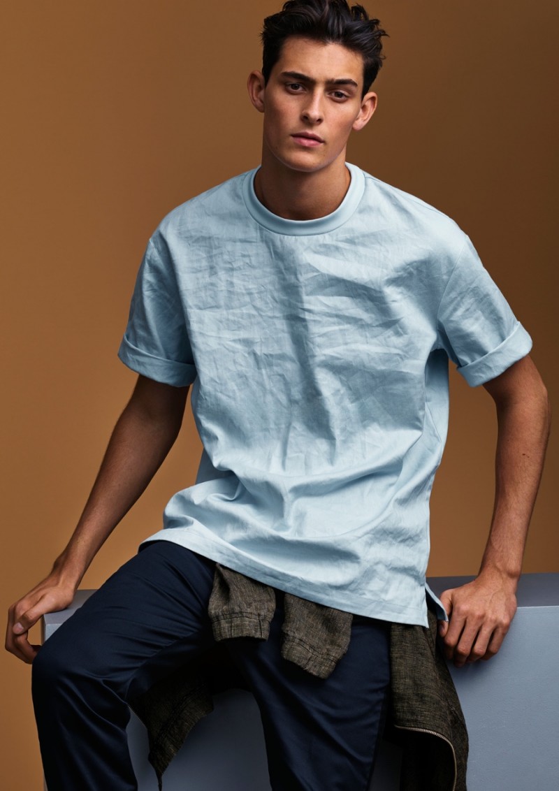 Rhys Pickering is front and center in a relaxed tee from H&M Studio.