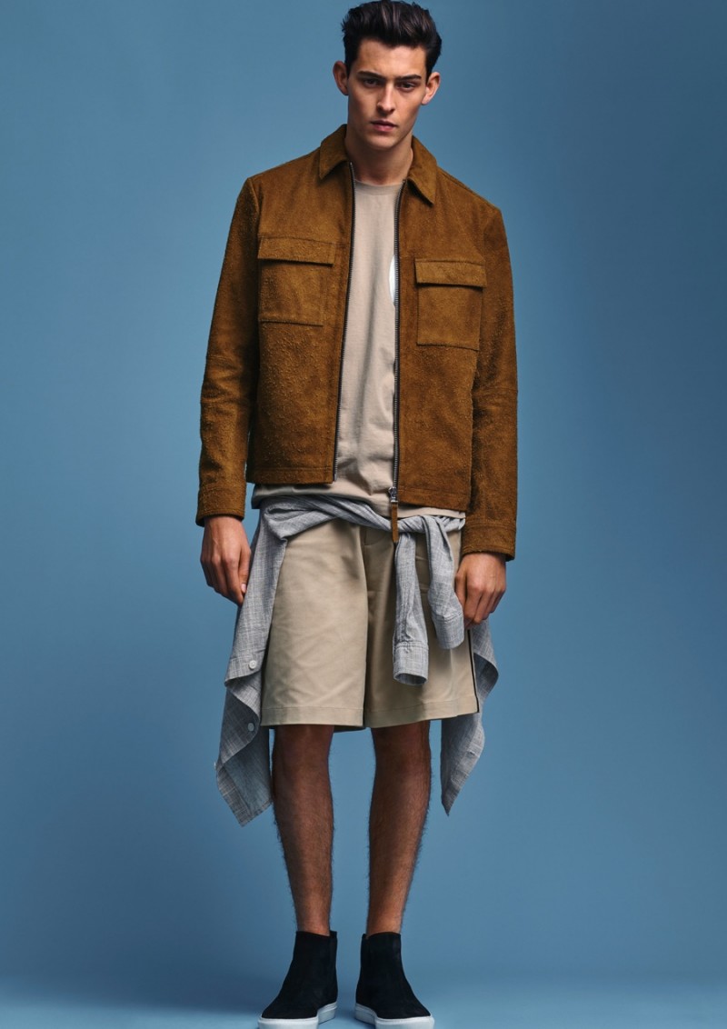 Rhys Pickering models a premium suede jacket from H&M Studio.