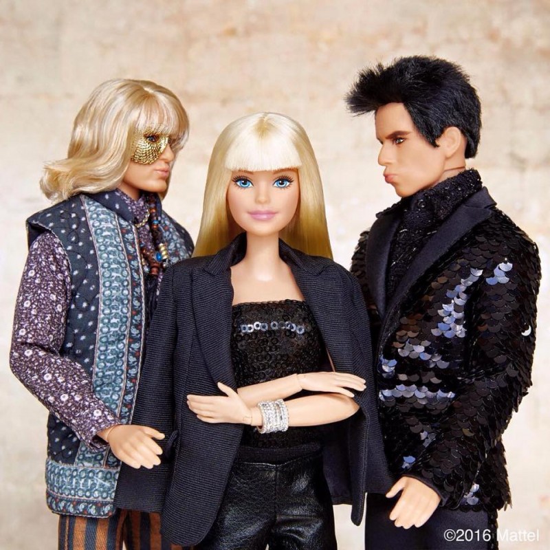 Hansel and Derek Zoolander join Barbie for a picture.