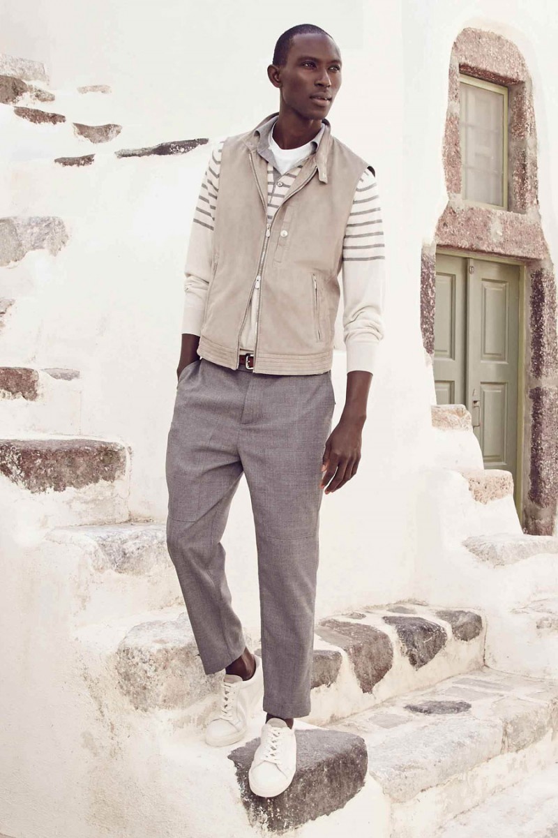 Wearing spring neutrals for Holt Renfrew, Armando Cabral is photographed in a look from Brunello Cucinelli.