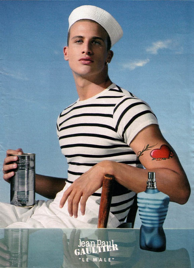 Jean Paul Gaultier 2001 Le Male Fragrance Campaign with model Samuele Riva.