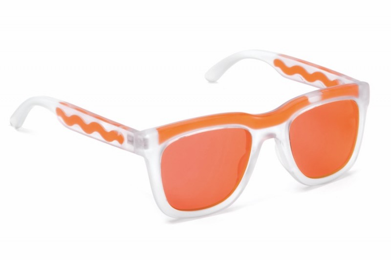 Jeremy Scott x Italia Independent Matte Transparent Sunglasses in Orange
