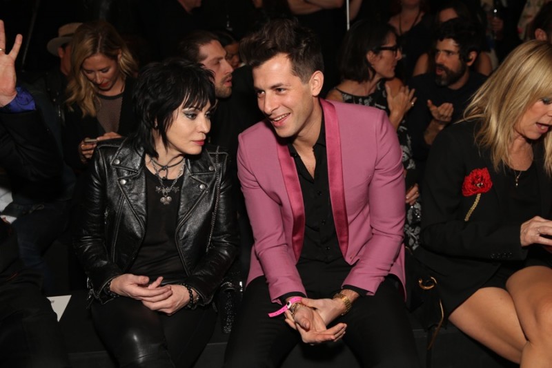 Joan Jett and Mark Ronson at Saint Laurent's fall-winter 2016 show in Los Angeles, California.