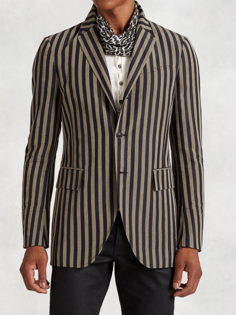 John Varvatos Vintage Cotton Stripe Jacket