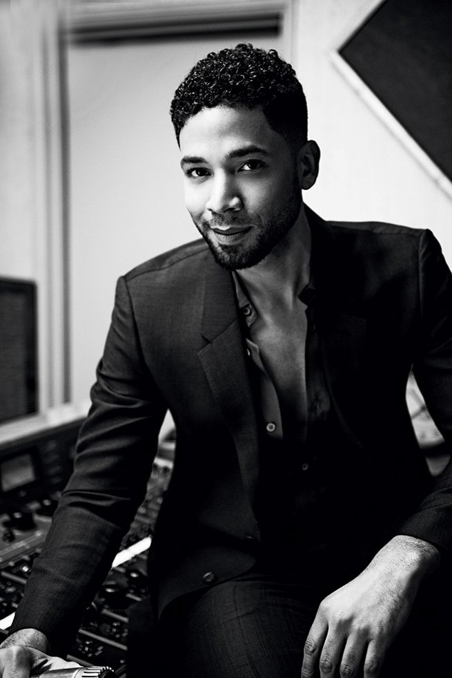 Jussie Smollett cleans up in a suit from Burberry.