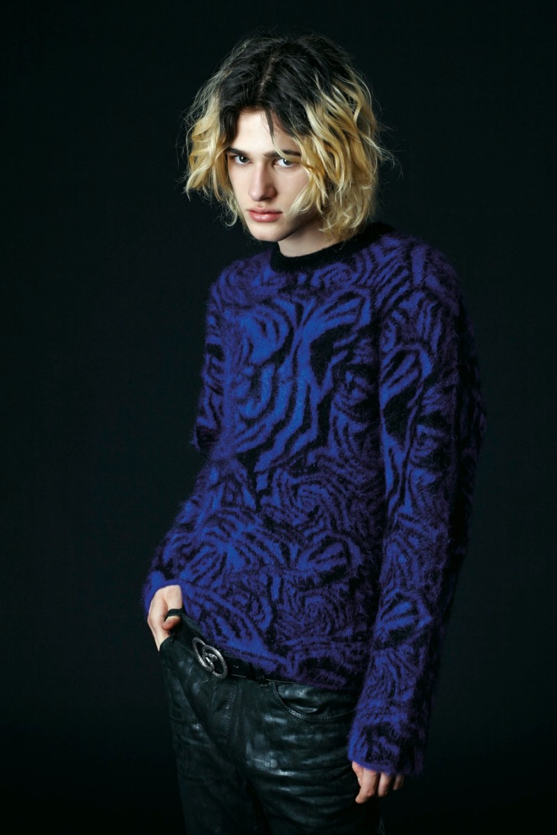 Just Cavalli's signature prints dress sweaters for the season.