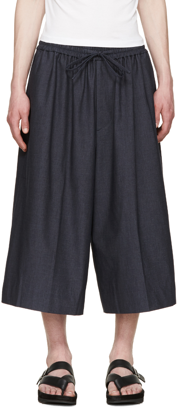 Juun.J Navy Wide Leg Trousers