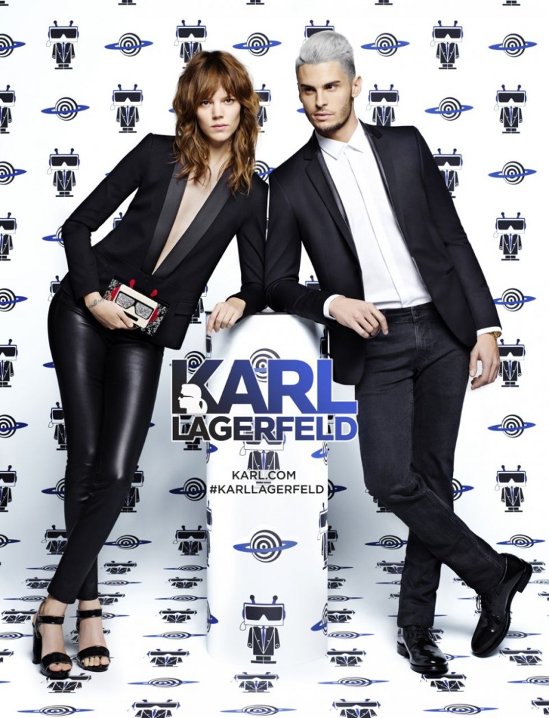 Freja Beha Erichsen and Baptiste Giabiconi photographed by Karl Lagerfeld for his spring-summer 2016 campaign.