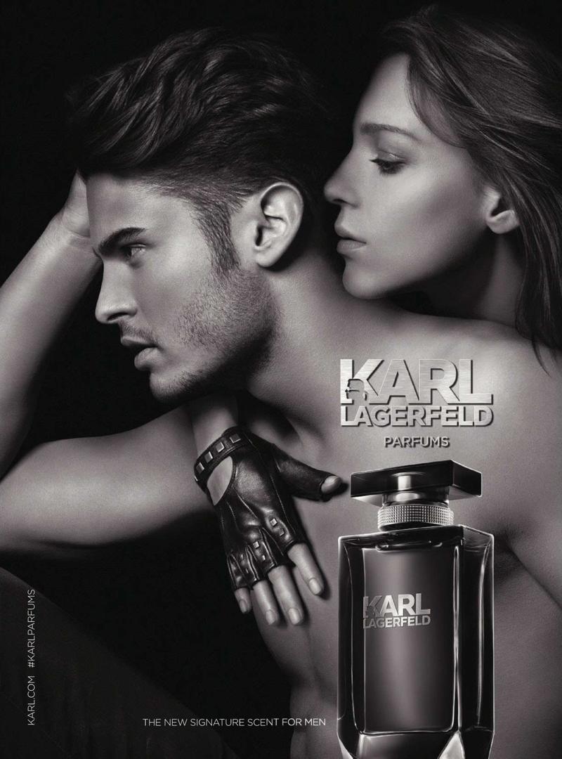Baptiste Giabiconi stars in Karl Lagerfeld's fragrance campaign.