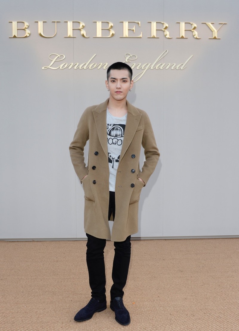 Kris Wu Burberry 2016 Show Camel Coat