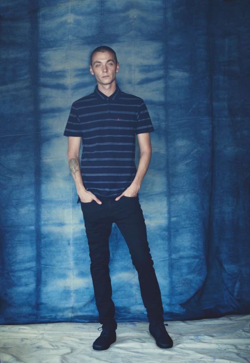 Model Yuri Pleskun is photographed in new Levi's 519 Extreme Skinny Jeans.