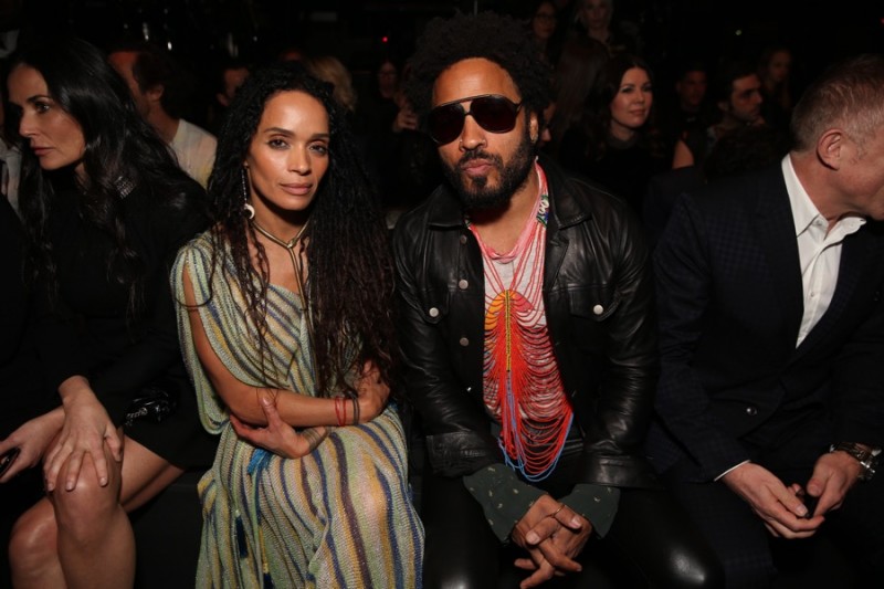 Lisa Bonet and Lenny Kravitz at Saint Laurent's fall-winter 2016 show in Los Angeles, California.