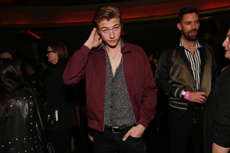 Lucky Blue Smith at Saint Laurent's fall-winter 2016 show in Los Angeles, California.