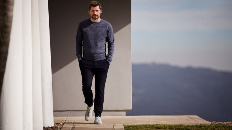 Nikolaj Coster-Waldau wears sweatshirt Tom Ford, trousers Berluti and sneakers Common Projects. » Nikolaj Coster-Waldau Couples Up with Joan Smalls for Futuristic Vogue Shoot Nikolaj Coster-Waldau wears sweatshirt Tom Ford, trousers Berluti and sneakers Common Projects.