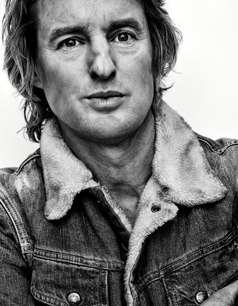 Owen Wilson presents a dirty image for a denim shoot featured in Interview magazine.