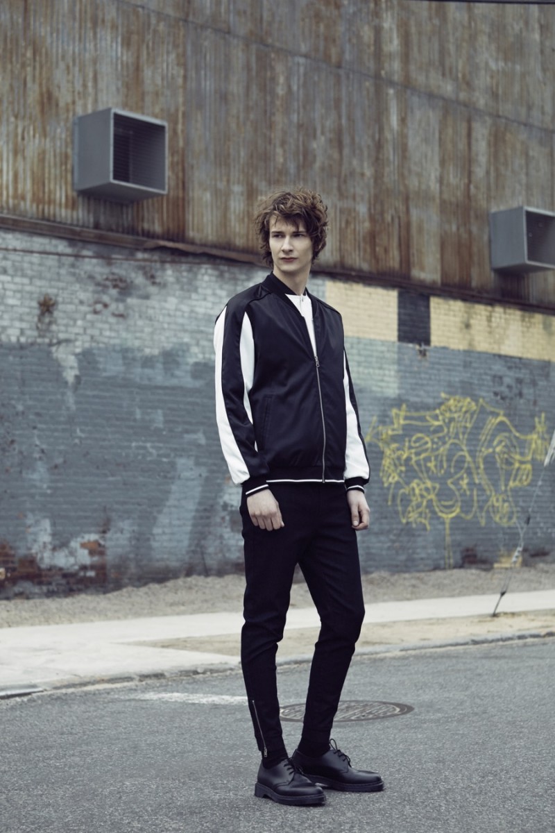 Dominik Hahn models a sporty ensemble from PLAC's spring-summer 2016 men's collection.