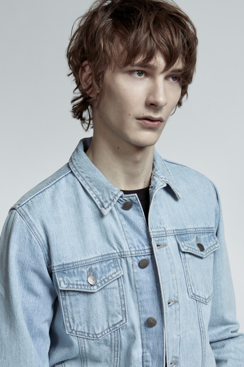 One of PLAC's founding basics, Dominik Hahn dons a denim jacket. » PLAC Sends a Wakeup Call with Fresh Spring Attitude One of PLAC's founding basics, Dominik Hahn dons a denim jacket.