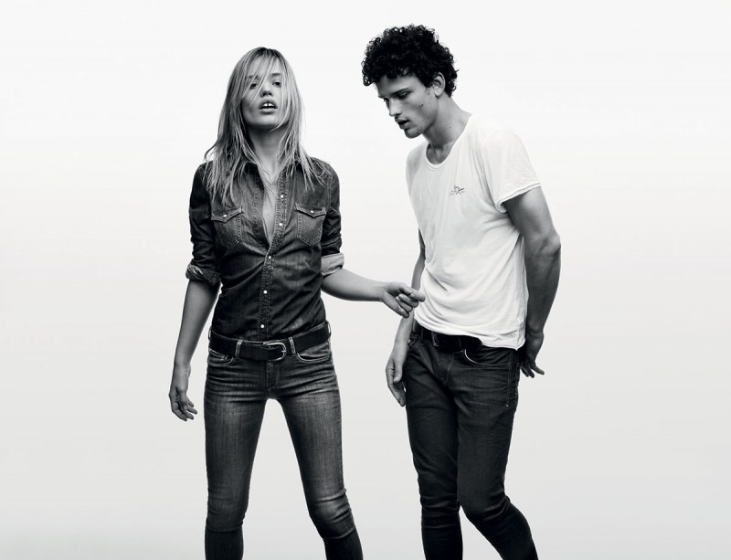 Models Georgia May Jagger and Simon Nessman for Pepe Jeans' spring-summer 2016 campaign.