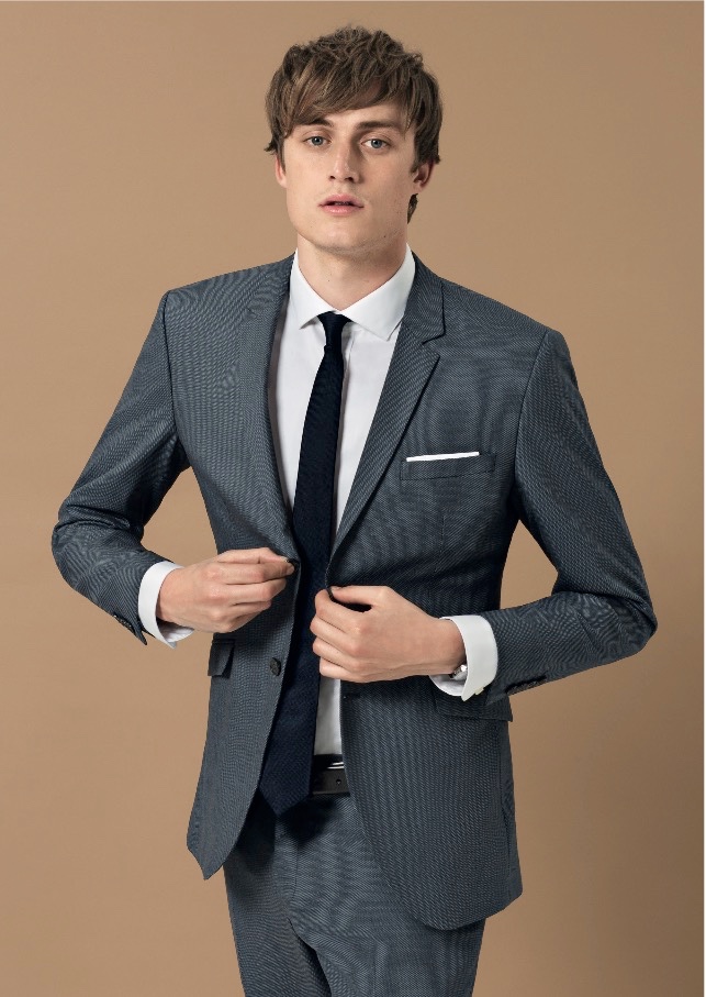 Bastiaan Van Gaalen models spring-summer 2016 tailoring from Premium by Jack & Jones.