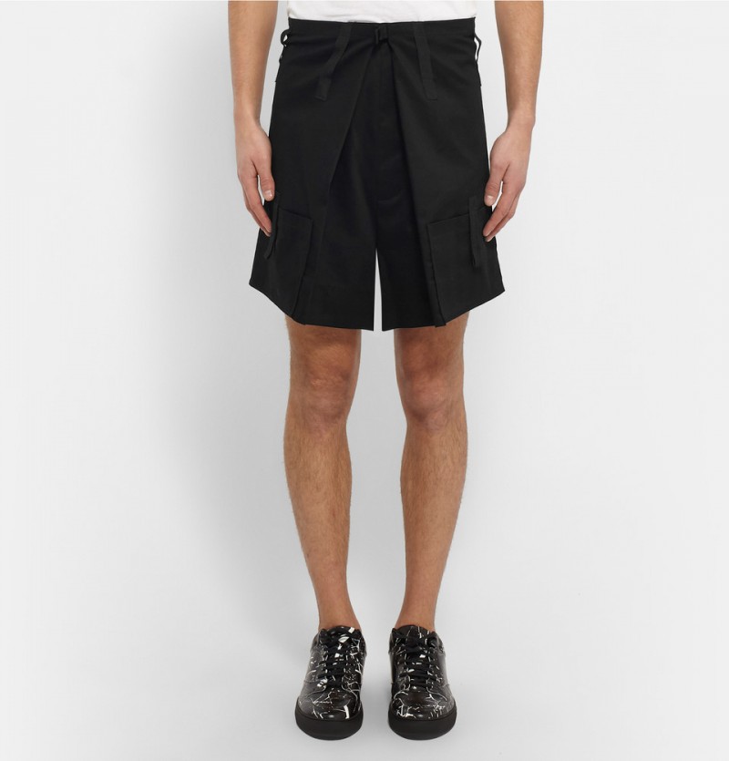 Raf Simons Wide Leg Cotton Shorts