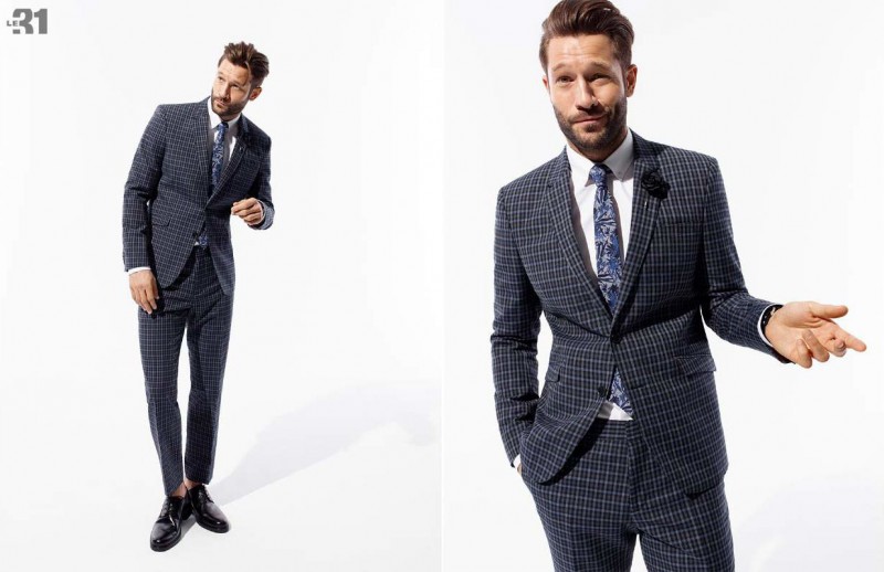 John Halls wears business style suiting for Simons.
