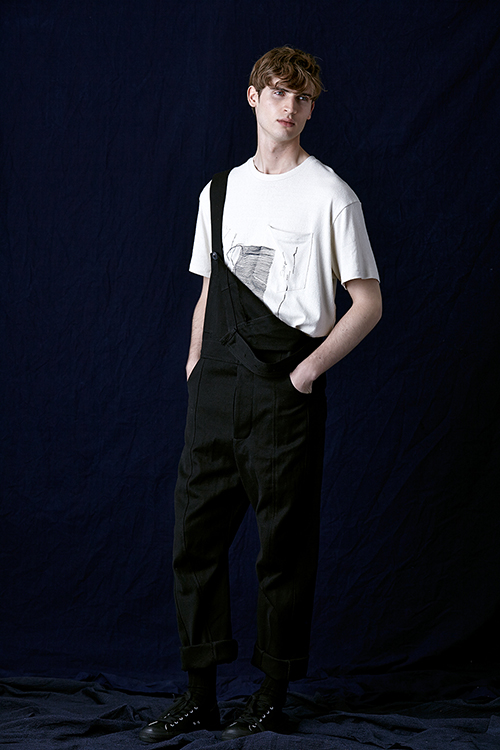 Song for the Mute Black Painters Overalls styled with a relaxed t-shirt.