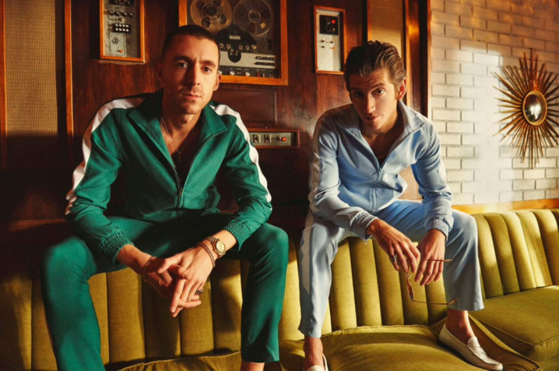 Miles Kane and Alex Turner of The Last Shadow Puppets pose in tracksuits for an official promo image.
