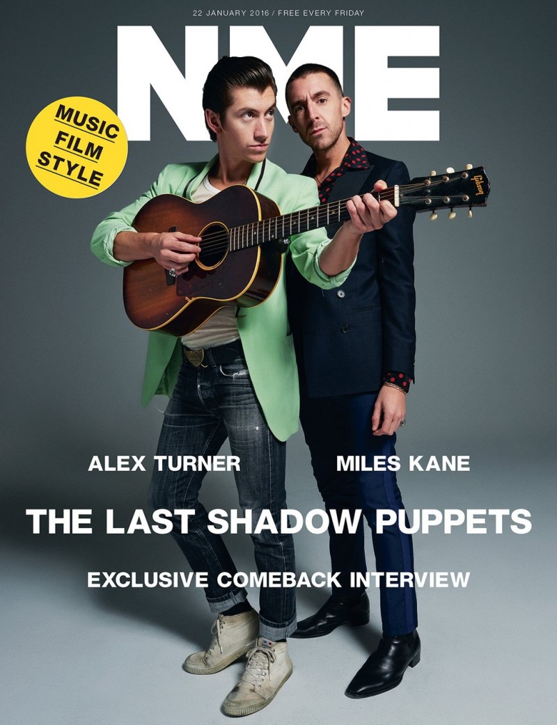 Alex Turner and Miles Kane of The Last Shadow Puppets cover NME magazine.