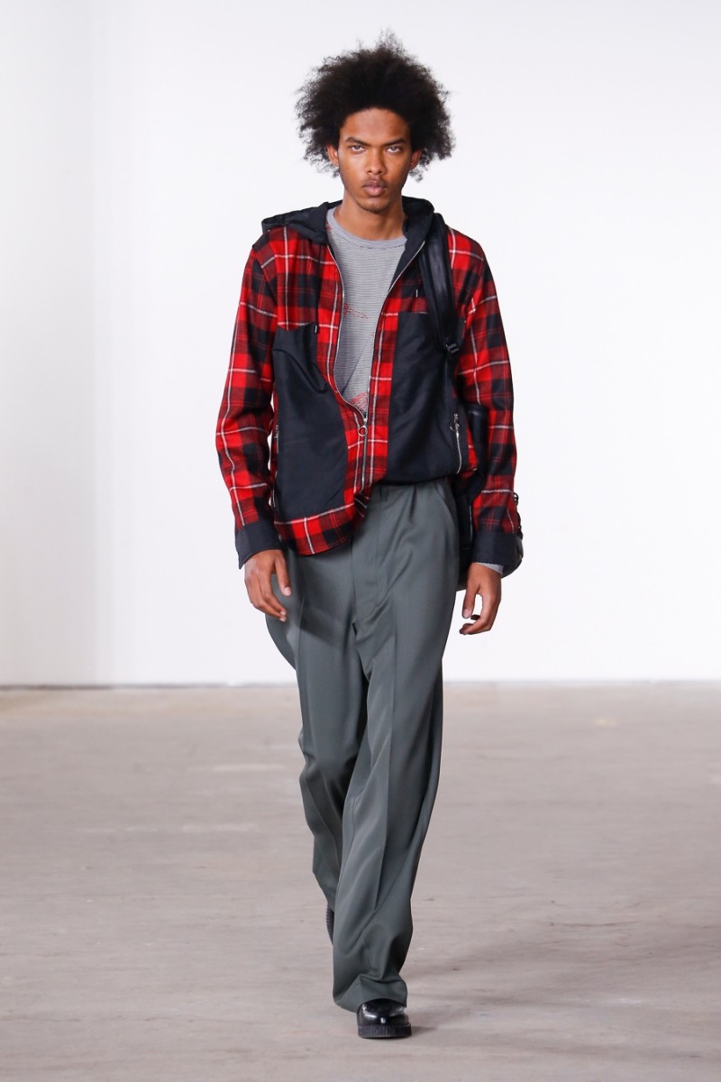 Plaid makes a bold sporty statement for Tim Coppens' fall-winter 2016 men's collection.