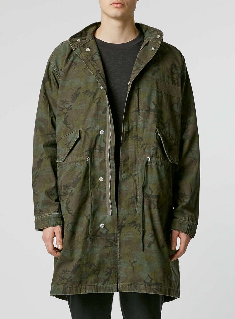 Topman Camouflage Military Jacket