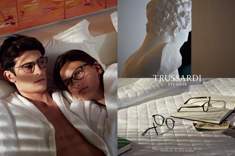 Starring in Trussardi's spring-summer 2016 eyewear campaign, Rhys Pickering lounges in bed with Amanda Murphy. » Trussardi Visits Elba Island for Spring Campaign Starring in Trussardi's spring-summer 2016 eyewear campaign, Rhys Pickering lounges in bed with Amanda Murphy.