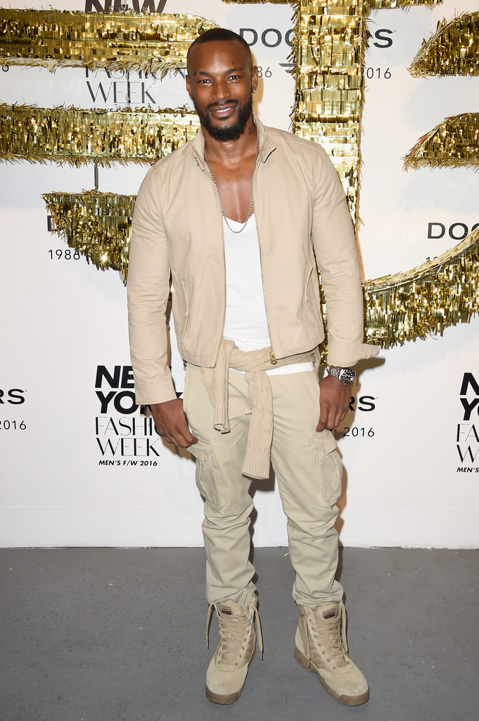 Model and actor Tyson Beckford debuts a Dockers khaki look during the opening party the brand hosted with the CFDA for New York Fashion Week: Men.