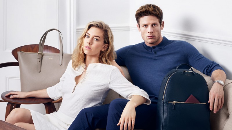 British actors Vanessa Kirby and James Norton for Smythson's spring-summer 2016 campaign.