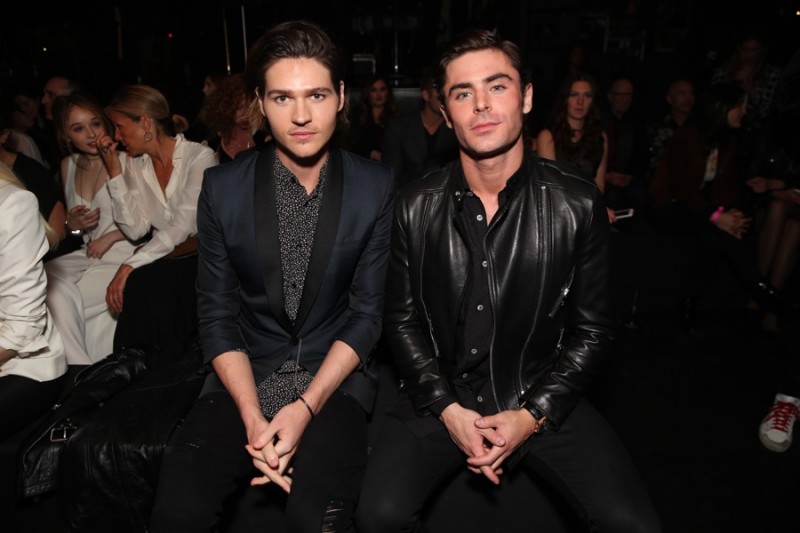 Will Peltz and Zac Efron at Saint Laurent's fall-winter 2016 show in Los Angeles, California.