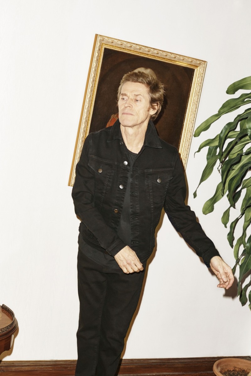 Willem Dafoe wears black denim for Frame Denim's spring-summer 2016 campaign.