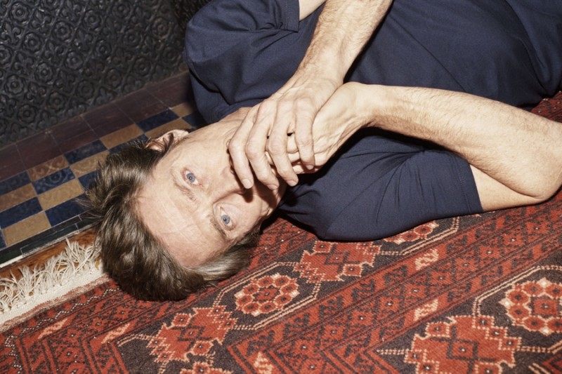 Willem Dafoe poses for a cheeky image as part of Frame Denim's spring-summer 2016 campaign.