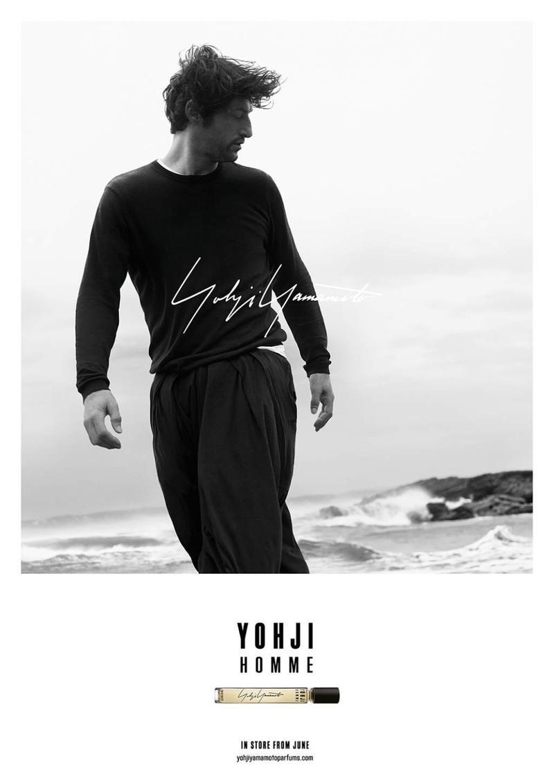 Model Tony Ward for Yohji Yamamoto fragrance campaign.