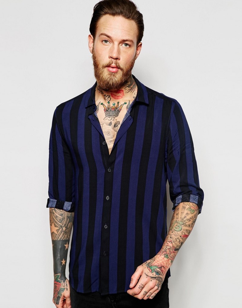 ASOS Men's Vertical Stripe Shirt