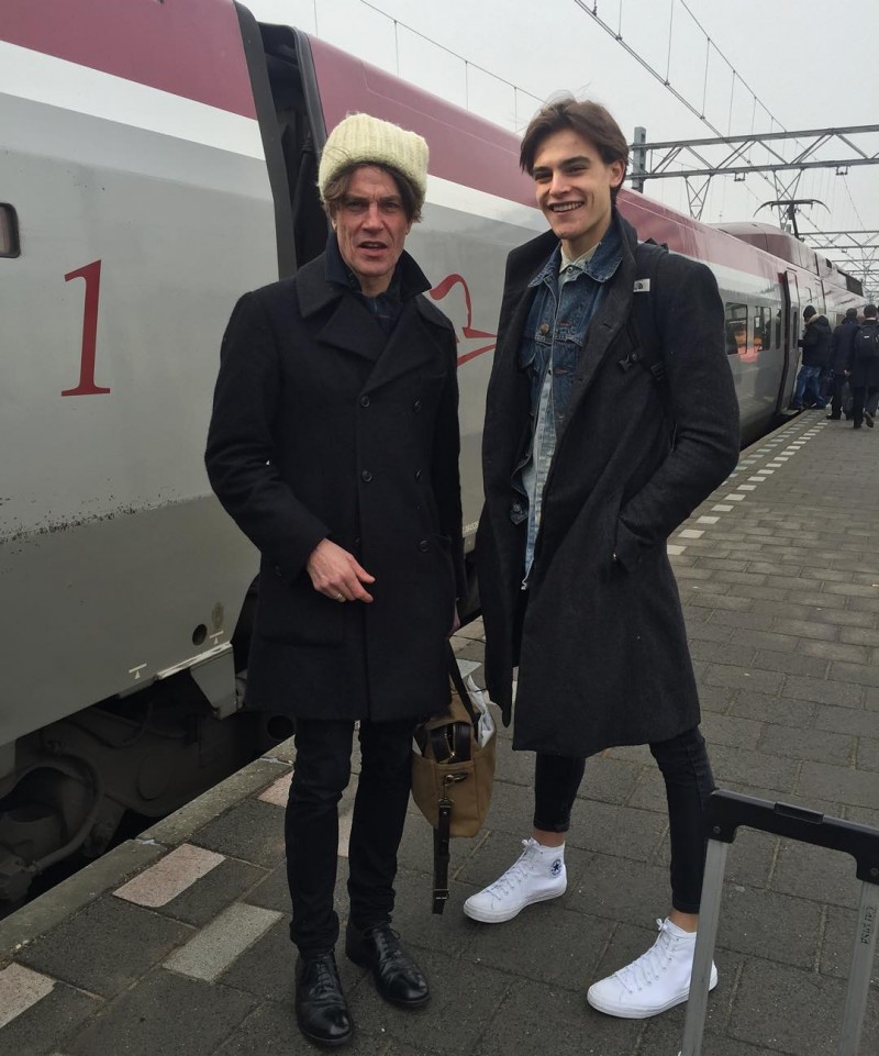 Father & Son: Andre and Parker van Noord pose together before a trip to Paris.