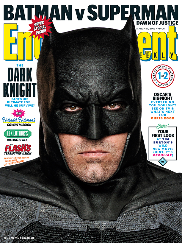 Ben Affleck covers Entertainment Weekly as Batman.